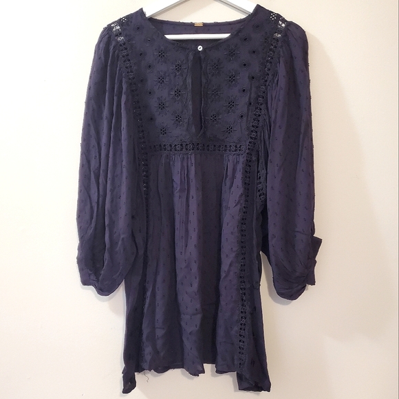 Free People - Charlotte EmbroideRed Tunic Top / Dress - Size S - Picture 4 of 10